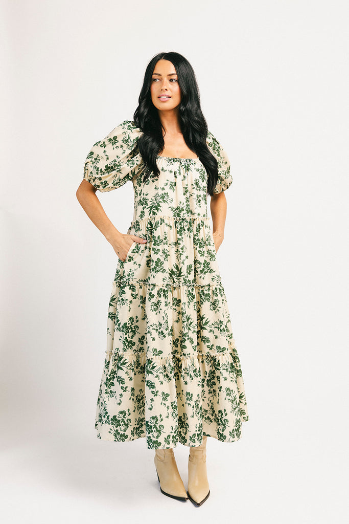 daymaker dress // green floral *zoco exclusive*