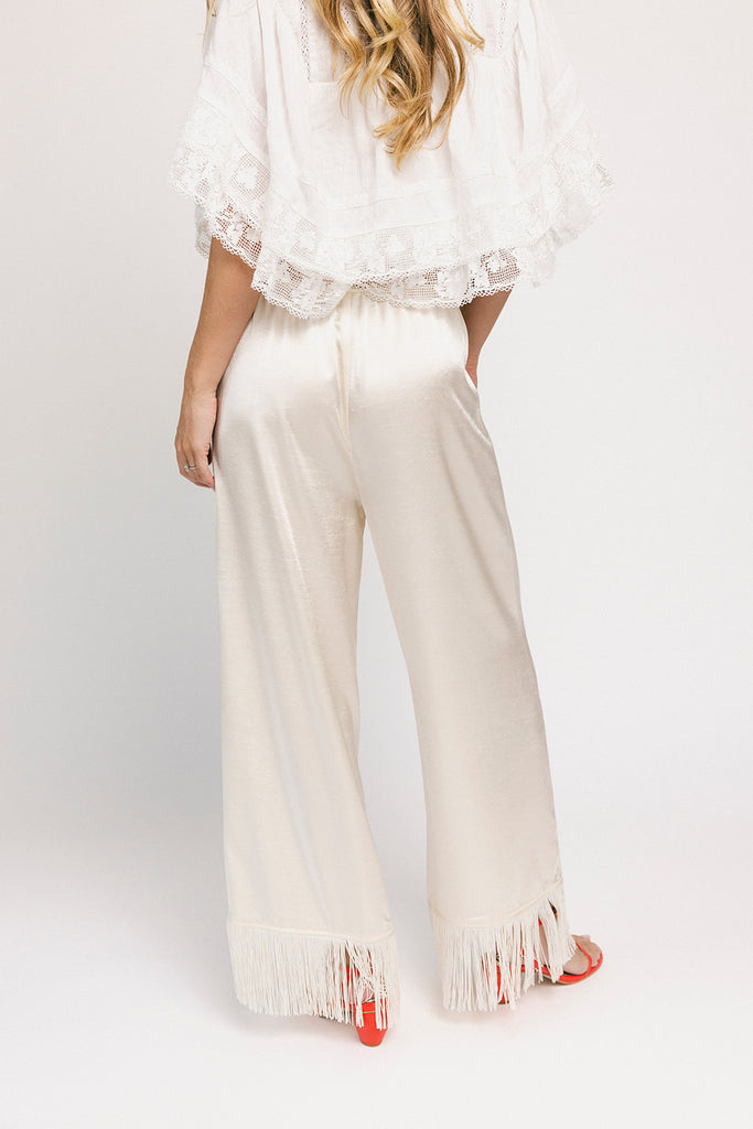 sahara fringe pants // champagne *zoco exclusive*