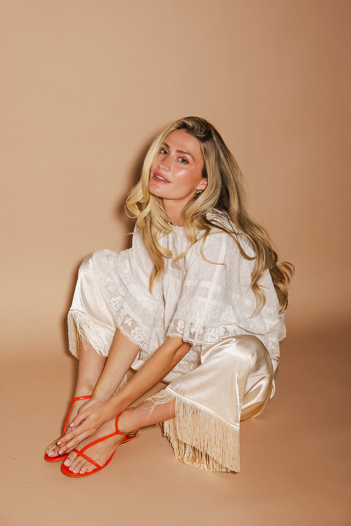 sahara fringe pants // champagne *zoco exclusive*