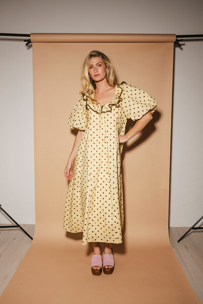 good luck puff sleeve dress // lemon sugar *zoco exclusive*