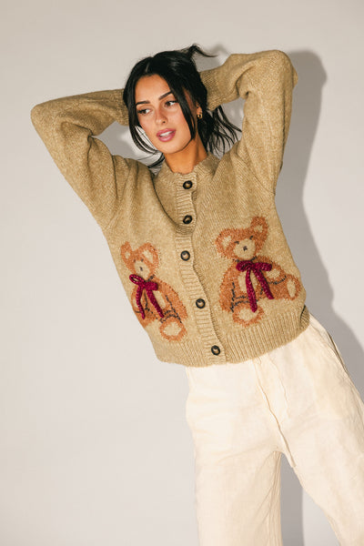 teddy cardigan // natural