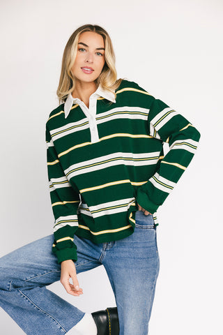 peppermint striped set // green