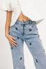 wyatt embroidered denim