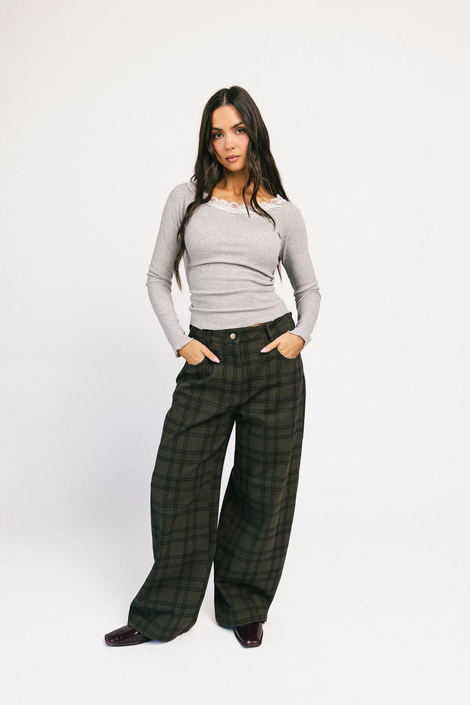 polly plaid pants