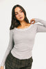 shannon lace top // grey