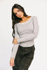 shannon lace top // grey