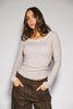 shannon lace top // grey