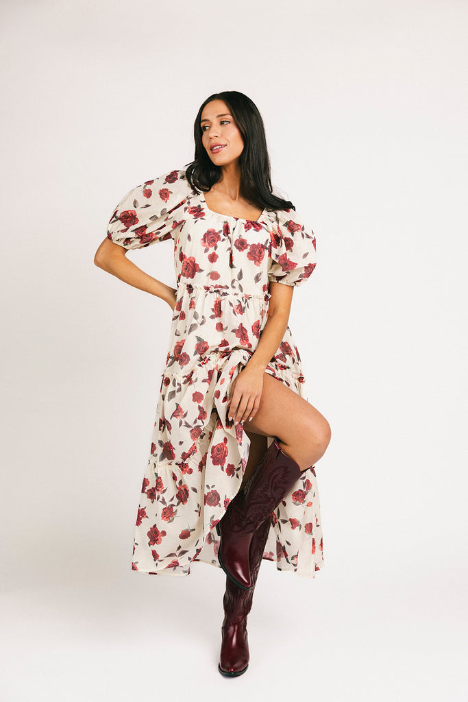 daymaker dress // red floral *zoco exclusive*