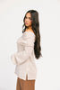 monroe cold shoulder sweater // oatmeal *zoco exclusive*
