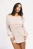 monroe cold shoulder sweater // oatmeal *zoco exclusive*
