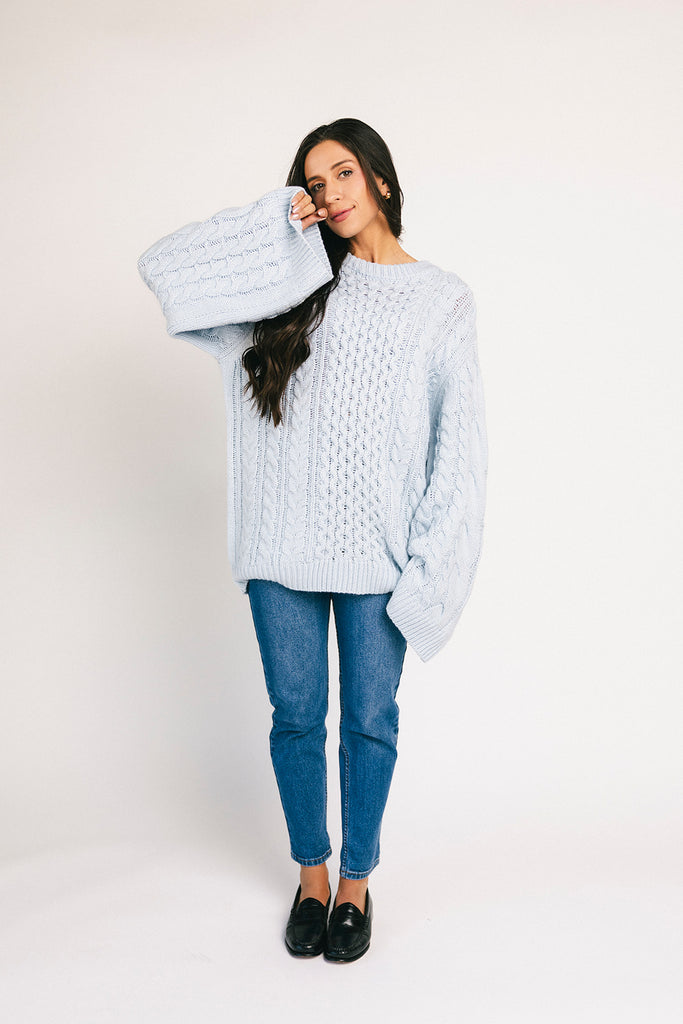 lenny knit sweater // baby blue *zoco exclusive*