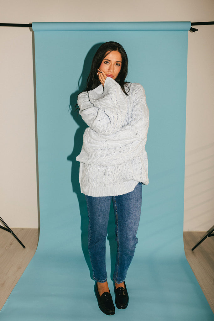 lenny knit sweater // baby blue *zoco exclusive*