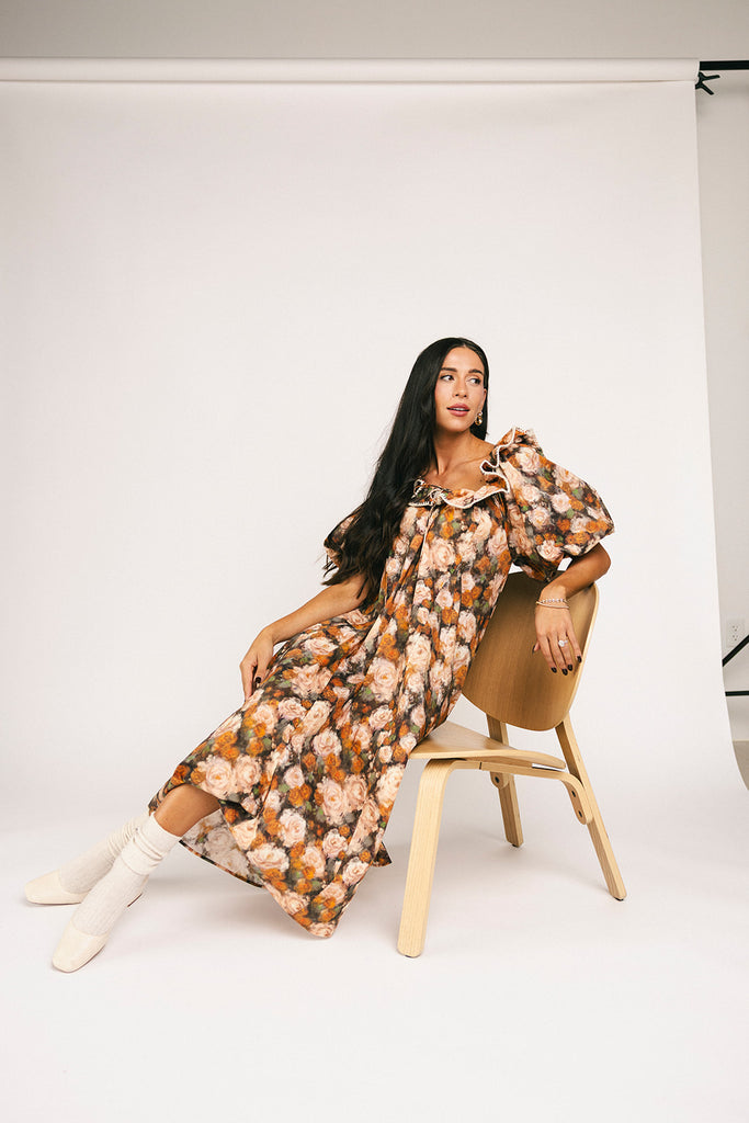 good luck puff sleeve dress // cocoa bloom *zoco exclusive*