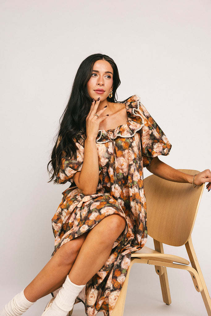 good luck puff sleeve dress // cocoa bloom *zoco exclusive*