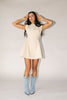 have a seat mini dress // beige