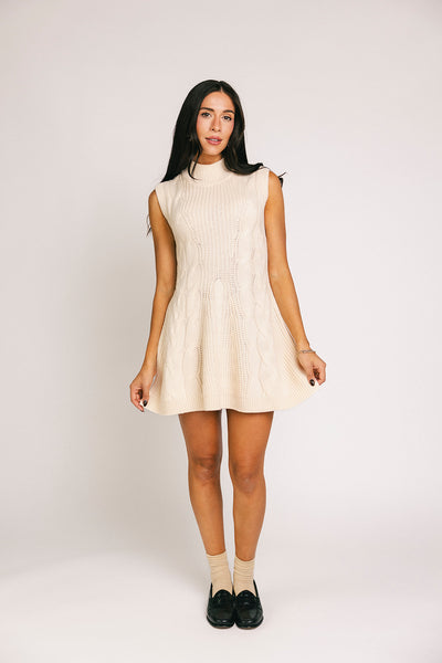 quinn cable knit mini dress