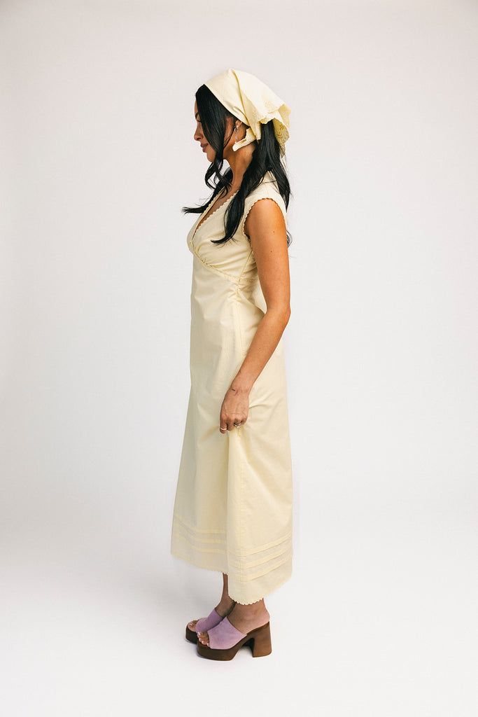 i got you babe midi dress // butter yellow *zoco exclusive*