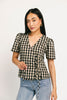 justine gingham wrap top