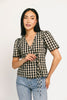 justine gingham wrap top
