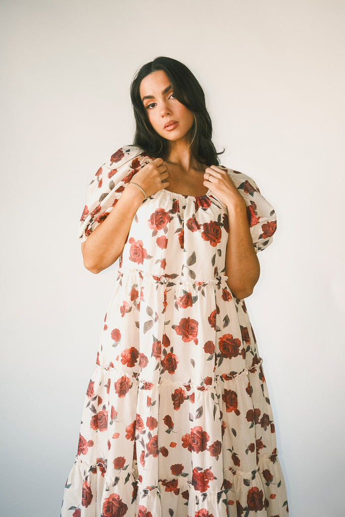daymaker dress // red floral *zoco exclusive*