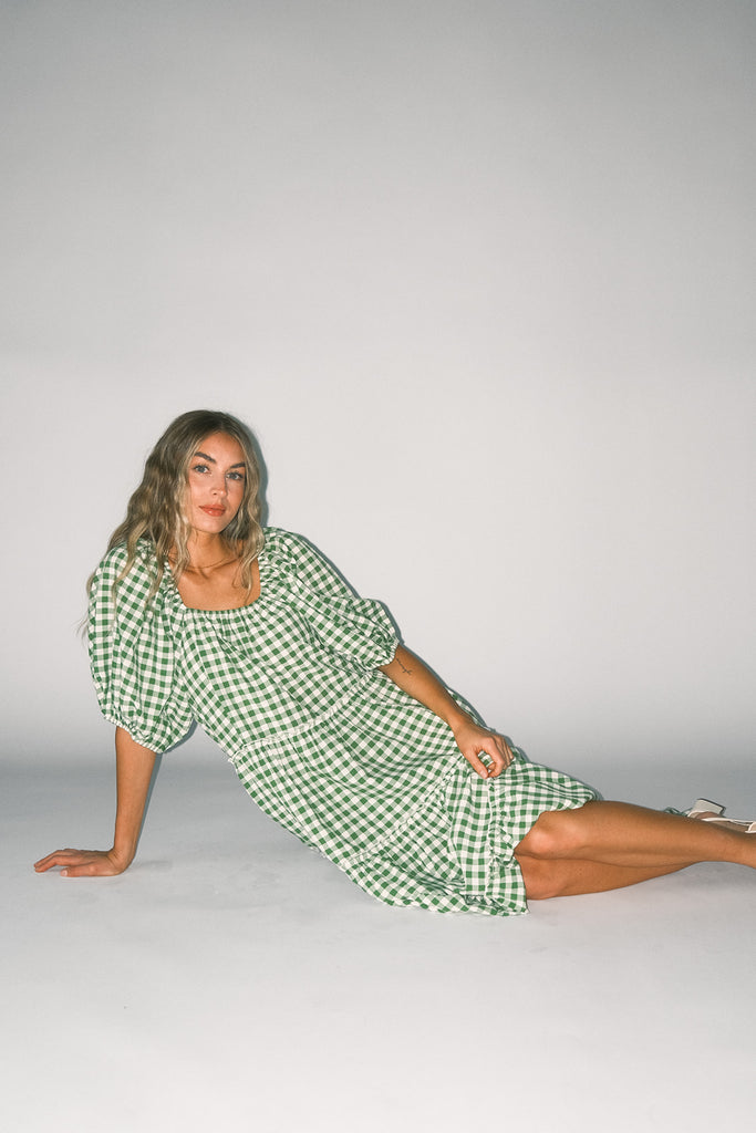 daymaker dress // green gingham *zoco exclusive*