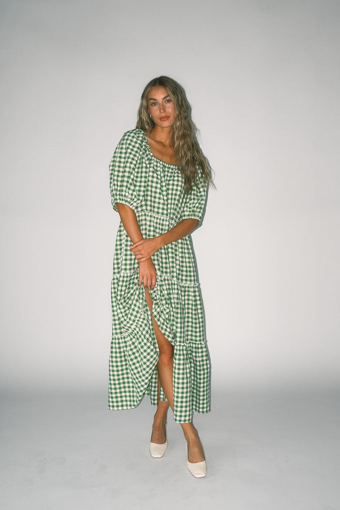daymaker dress // green gingham *zoco exclusive*