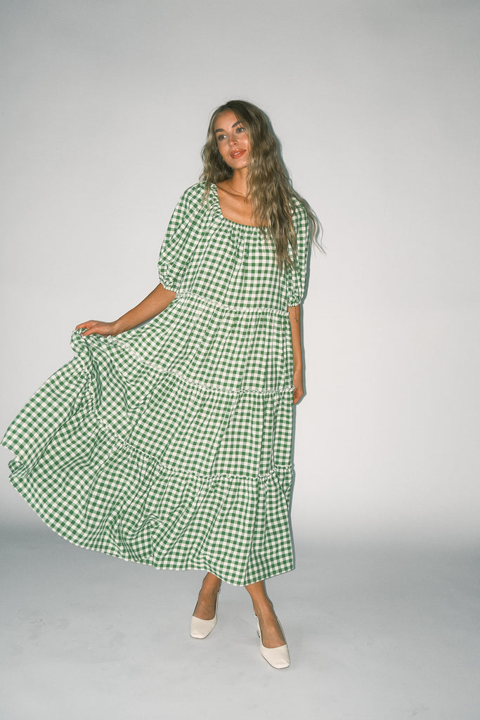 daymaker dress // green gingham *zoco exclusive*