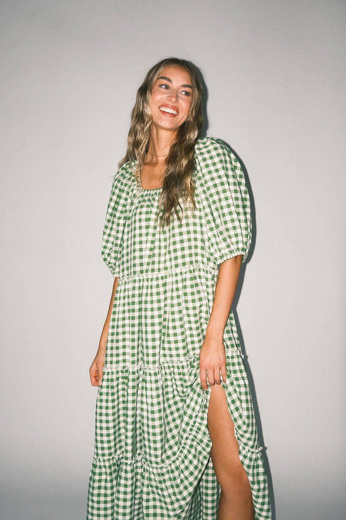 daymaker dress // green gingham *zoco exclusive*