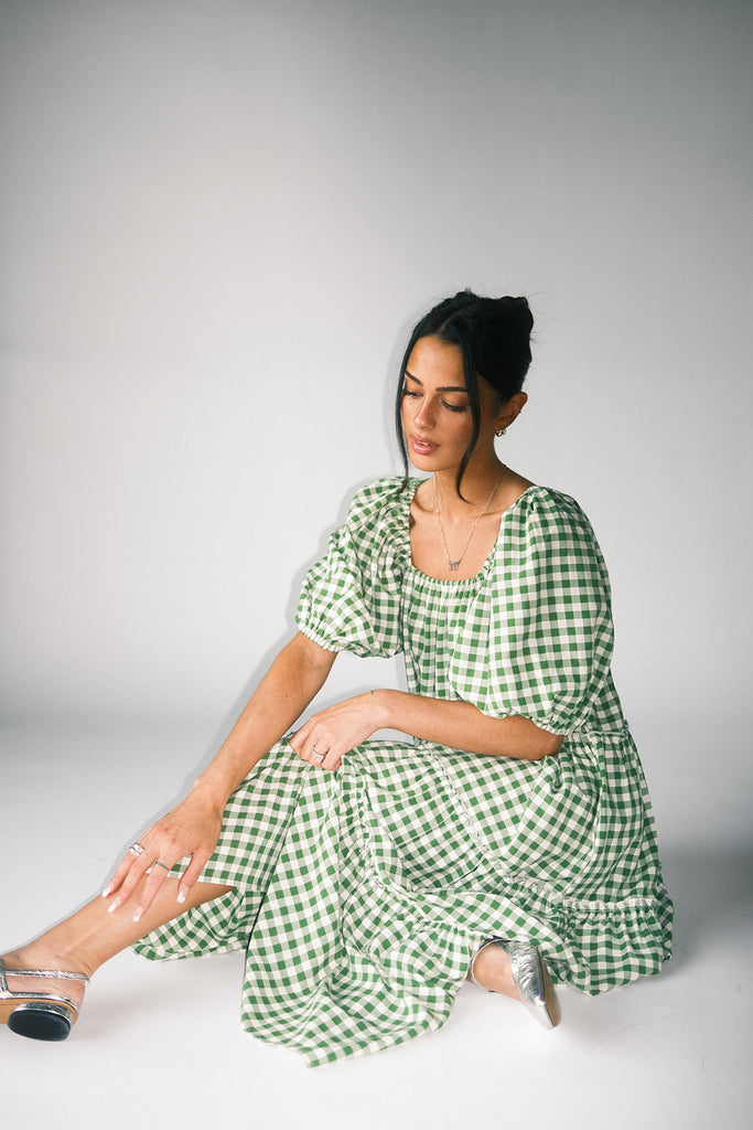 daymaker dress // green gingham *zoco exclusive*