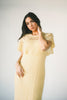butter yellow crochet maxi dress with a chic cape overlay. the perfect spring + summer dress for weddings, bridal showers, + garden parties.

