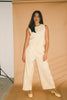 butter yellow pant set with a cropped button up tank + high waisted trousers. the perfect elevated set for the office + everyday wear. 
