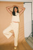 butter yellow pant set with a cropped button up tank + high waisted trousers. the perfect elevated set for the office + everyday wear. 
