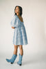a blue puff sleeve mini dress with lace tiered details + a stretchy square neckline. perfect for family pictures, baby showers, weddings, + special occasions. 
