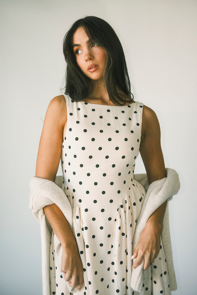 viv midi dress // polka dot *zoco exclusive*
