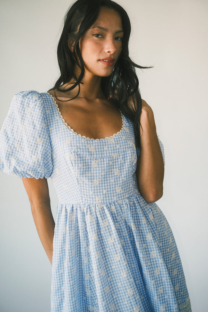 wren midi dress // blue *zoco exclusive*