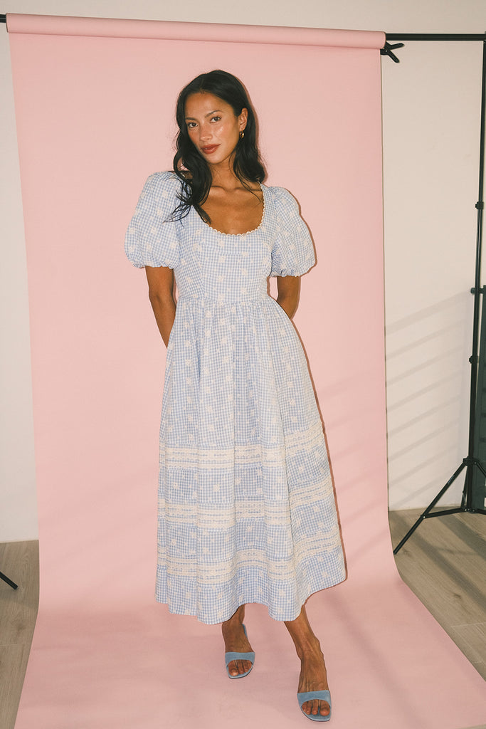 wren midi dress // blue *zoco exclusive*