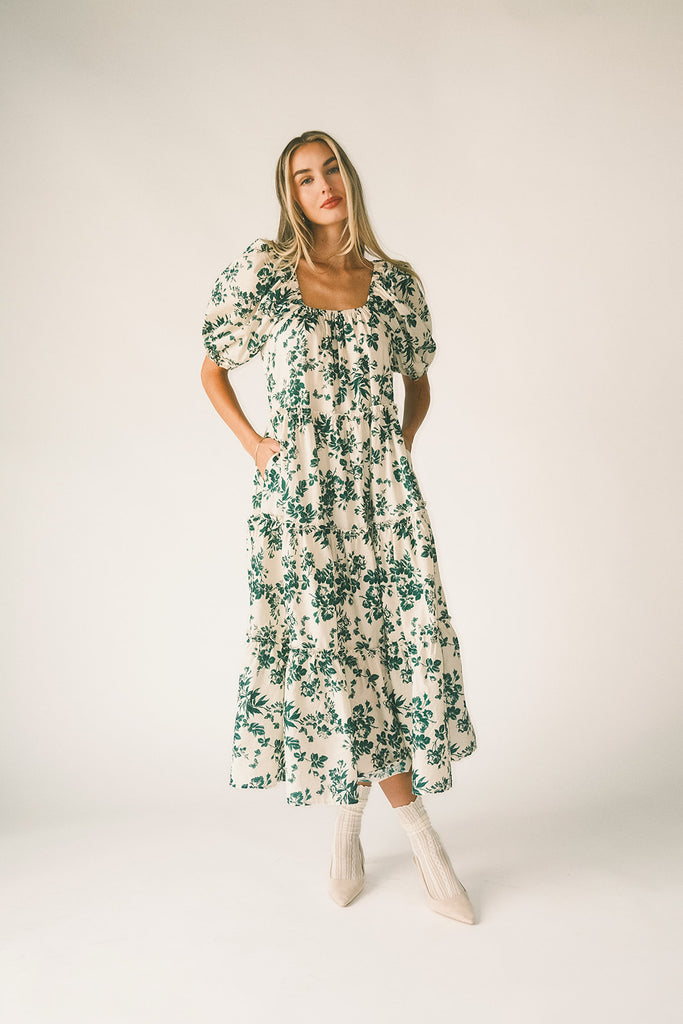 daymaker dress // green floral *zoco exclusive*