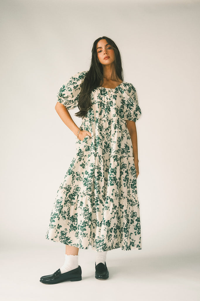 daymaker dress // green floral *zoco exclusive*