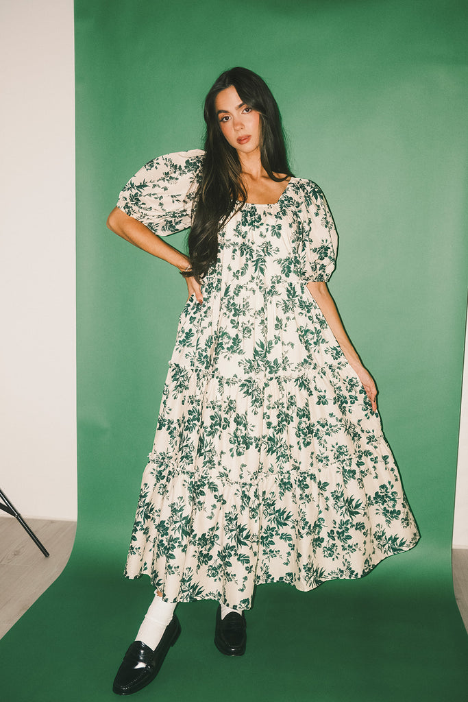 daymaker dress // green floral *zoco exclusive*