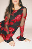 cleo mesh mini dress // red floral *zoco exclusive*