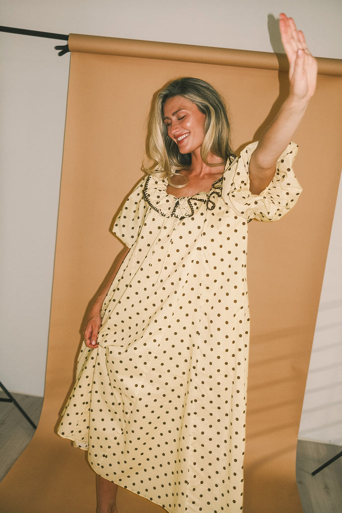 good luck puff sleeve dress // lemon sugar *zoco exclusive*