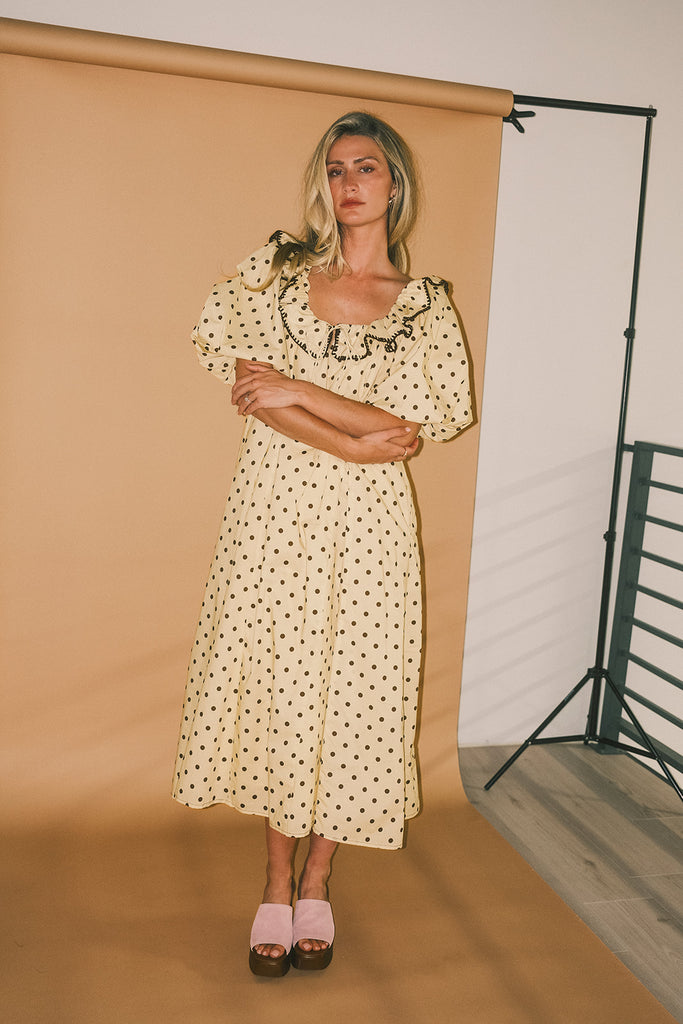 good luck puff sleeve dress // lemon sugar *zoco exclusive*