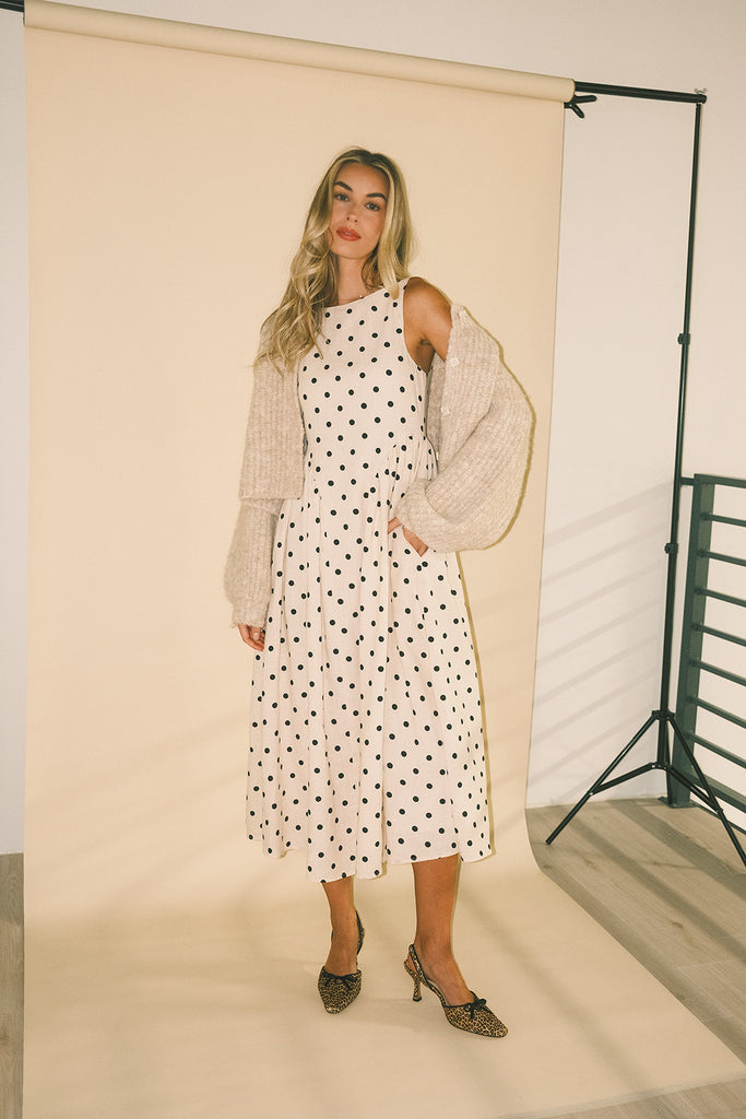 viv midi dress // polka dot *zoco exclusive*