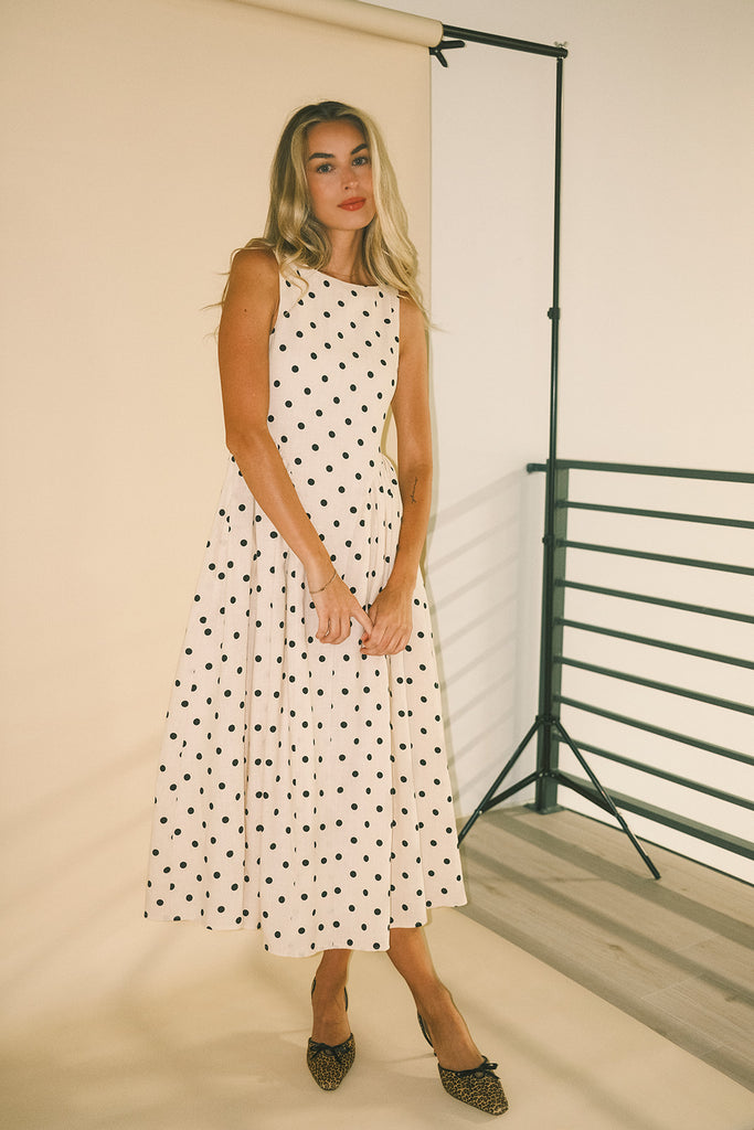 viv midi dress // polka dot *zoco exclusive*