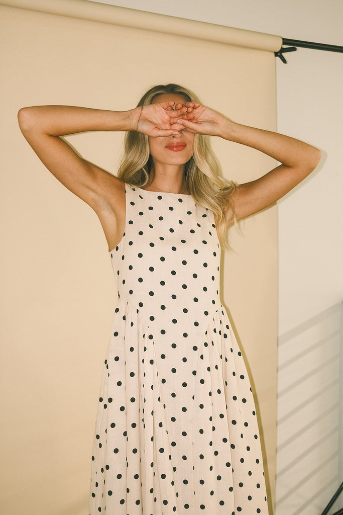 viv midi dress // polka dot *zoco exclusive*