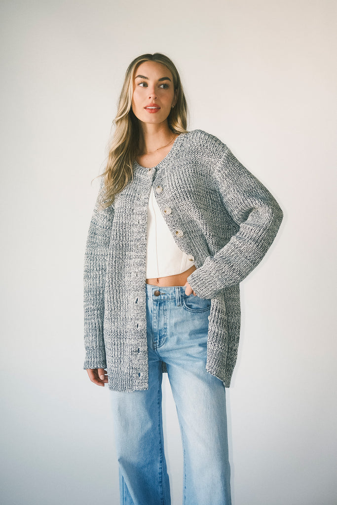 to the moon cardigan // grey *zoco exclusive*