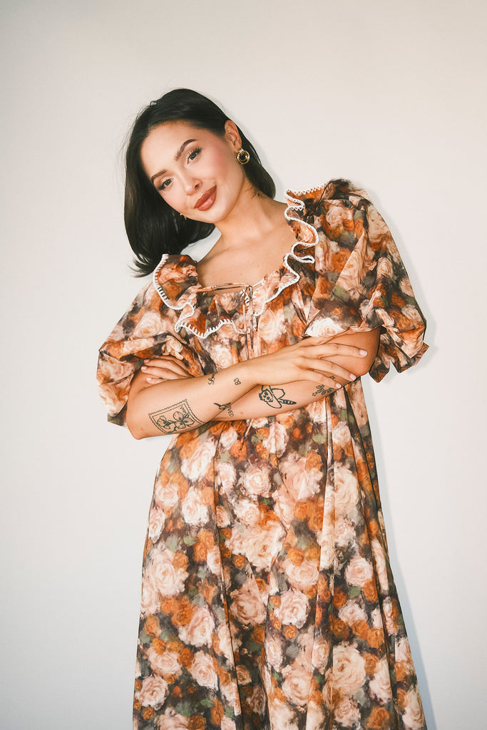 good luck puff sleeve dress // cocoa bloom *zoco exclusive*