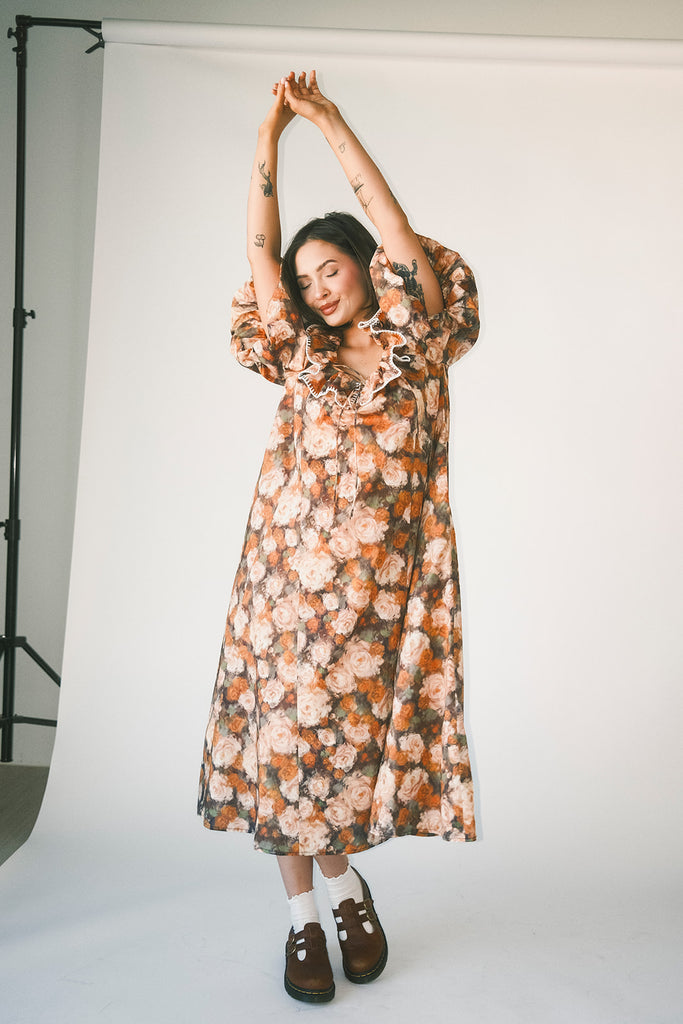 good luck puff sleeve dress // cocoa bloom *zoco exclusive*