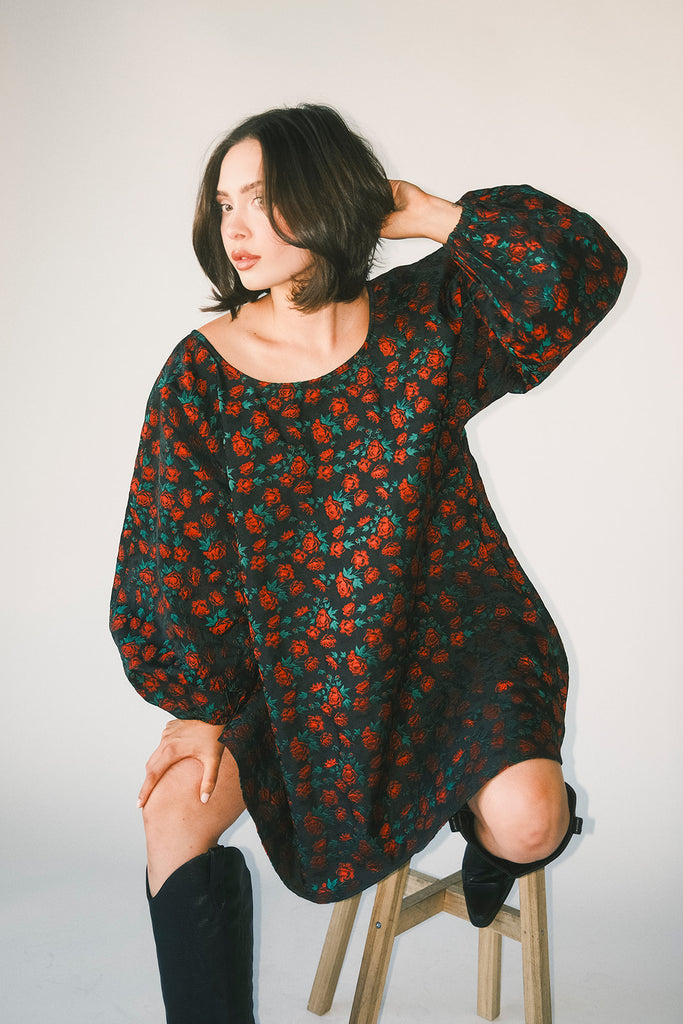 demi dress // red floral *zoco exclusive*