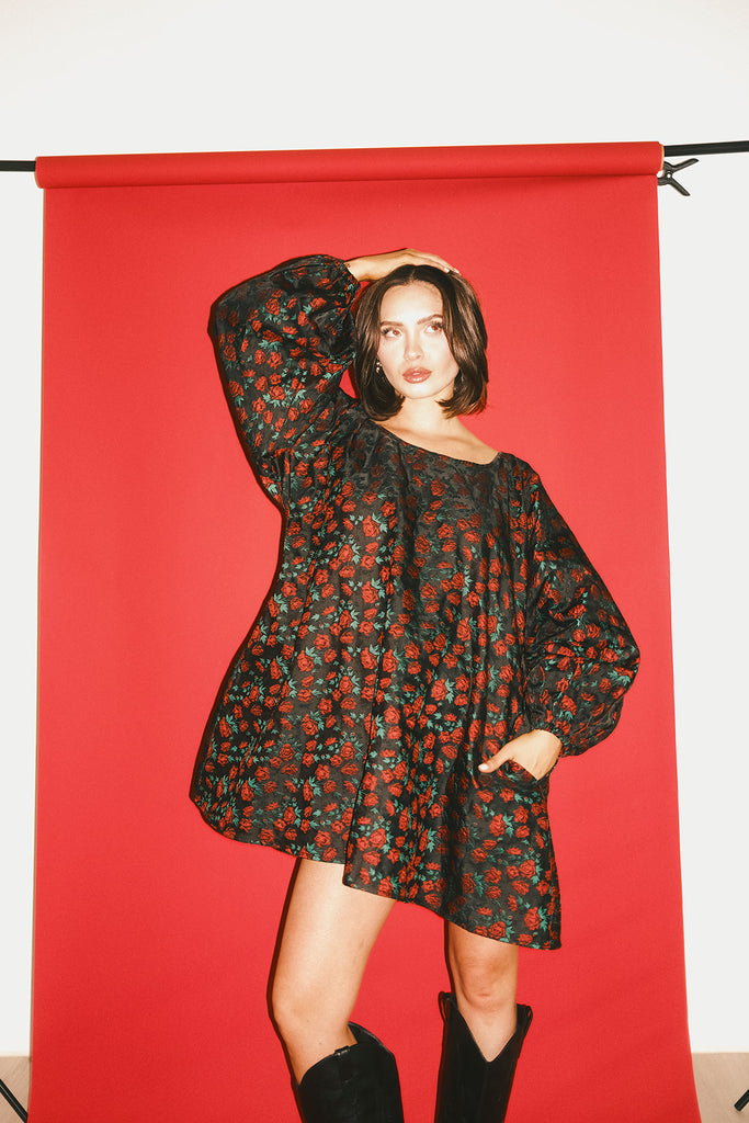 demi dress // red floral *zoco exclusive*